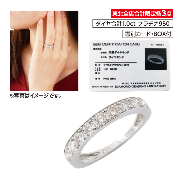 プラチナダイヤ計1.0ct ハーフエタニティリング 13号【商品お渡し予定日：10月19日（土）以降】 | イオン東北オンライン