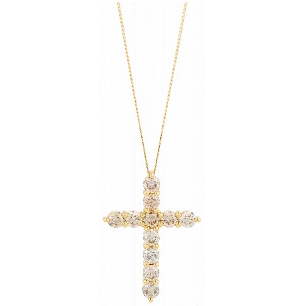 お値引✨ダイヤ✨K18ゴールドネックレス K18イエローゴールド ダイヤネックレス計2.0ct【商品お渡し日：9