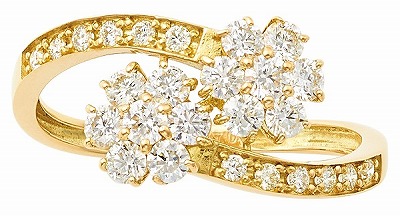 K18イエローゴールド H＆Cダイヤリング計0.7ct【商品お渡し日：9