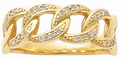 K18イエローゴールド ダイヤリング計0.12ct【商品お渡し日：9月