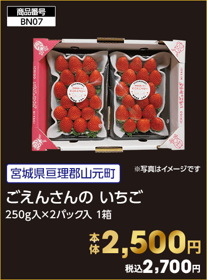 ごえんさんの いちご 本体2,500円 税込2,700円