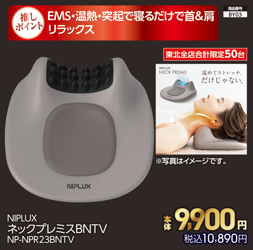 東北全店合計限定50台 NIPLUX ネックプレミスBNTV NP-NPR23BNTV 本体9,900円 税込10,890円