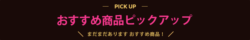 おすすめ商品ピックアップ まだまだあります おすすめ商品！
