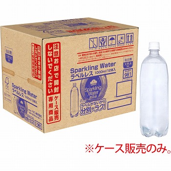 ケース販売 トップバリュ ｓｐａｒｋｌｉｎｇ ｗａｒｔｅｒ炭酸水 ラベルレス １０００ｍｌ １２本 イオン秋田中央店 ネットスーパー