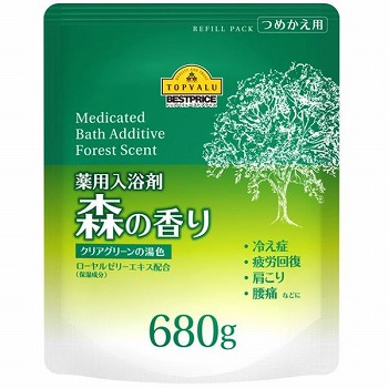 トップバリュ ベストプライス 薬用入浴剤森の香り 詰替用 ６８０ｇ