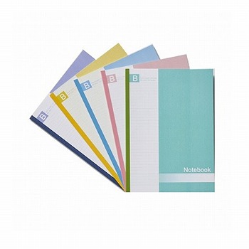 トップバリュのノートブックです。5色セットです。Ｂ５です。 トップバリュ ノートブックB5 B罫 5冊組 セミB5・30枚・B罫