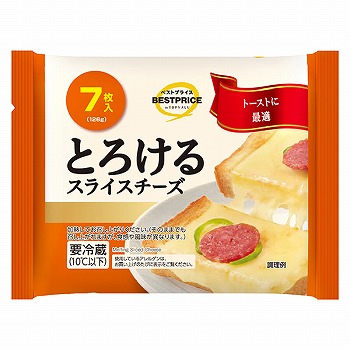 トップバリュベストプライス とろけるスライスチーズ 18g×7