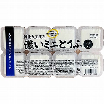 トップバリュベストプライス 国産大豆使用濃いミニとうふ 38g