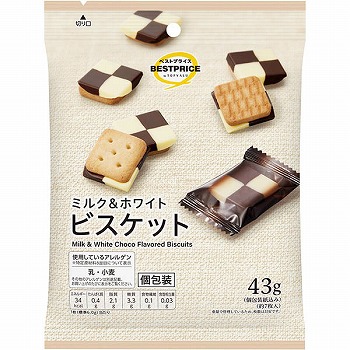 トップバリュベストプライス ミルク＆ホワイトビスケット 43g