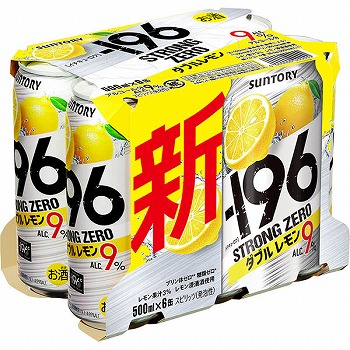 サントリー －196度 ストロングゼロ ダブルレモン 500ml×6缶