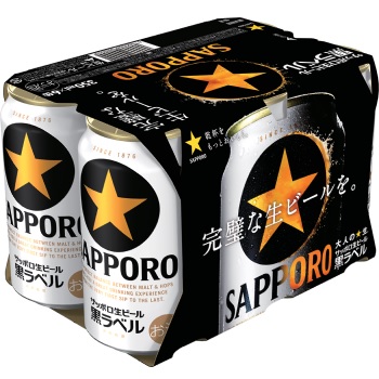 □サッポロビール 生ビール 新黒ラベル ３５０ｍｌ×６缶 | イオン仙台