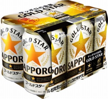 サッポロビール ＧＯＬＤ ＳＴＡＲ（ゴールドスター） ３５０ｍｌ×６缶