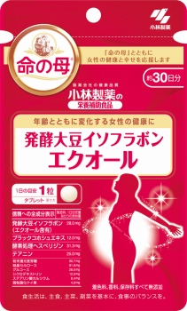 小林製薬の栄養補助食品 発酵大豆イソフラボンエクオール ３０粒